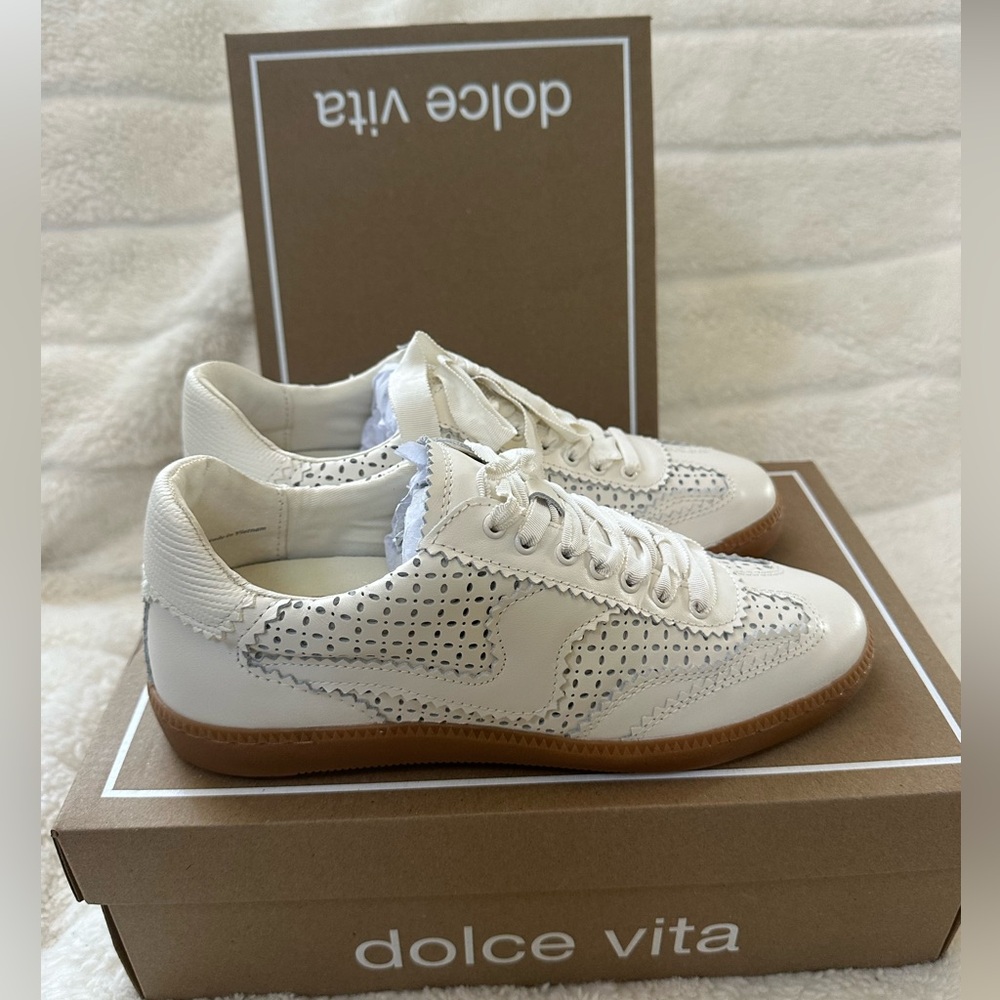 Dolce Vita White and Gum Athletic Sneakers